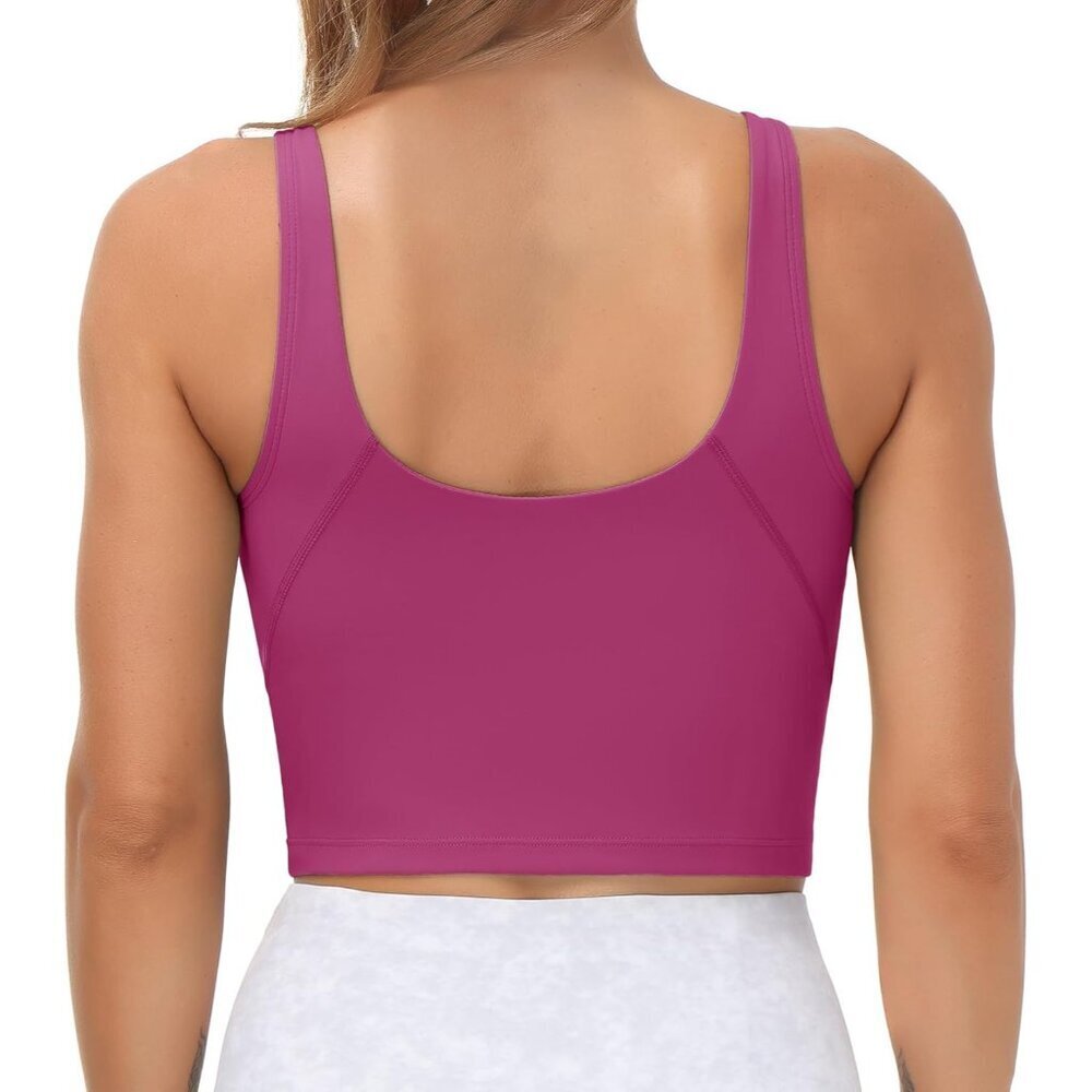 Women's Longline Sports Bra Wirefree Padded Medium Support Activewear - Picture 4 of 8